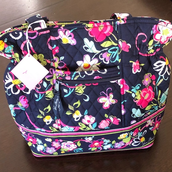 NWT Vera Bradley "Laura Ribbons" Tote Purse. See Photos For Description - Picture 1 of 14